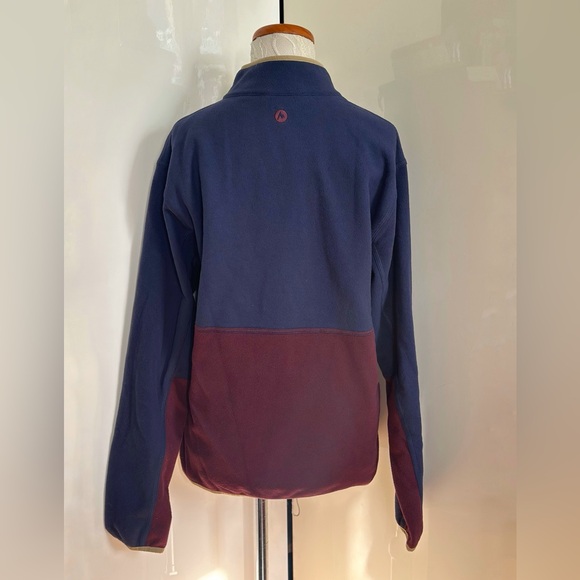 Marmot Rocklin 1/2 Zip Blue Red Fleece Sweatshirt Pullover sz M - Picture 7 of 12